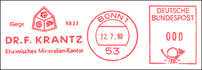 Frankatura mechaniczna: Bonn 1, 22.07.1980