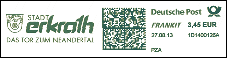 Frankatura mechaniczna: Erkrath, 27.08.2013