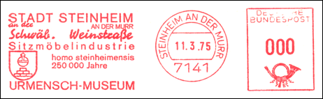 Frankatura mechaniczna: Steinheim an der Murr, 11.03.1975