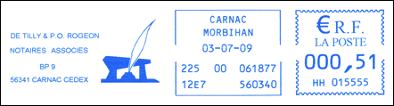 Frankatura mechaniczna: Carnac, 3.07.2009