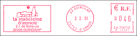 Frankatura mechaniczna: Guingamp, 2.02.2001