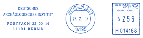 Frankatura mechaniczna: Berlin 332, 27.02.2002