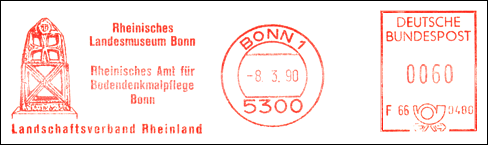 Frankatura mechaniczna: Bonn, 8.03.1990