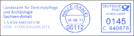 Frankatura mechaniczna: Halle, 16.08.2011