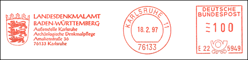 Frankatura mechaniczna: Karlsruhe 11, 18.02.1997