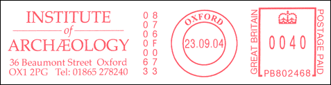 Frankatura mechaniczna: Oxford, 23.09.2004