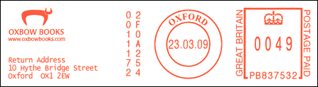 Frankatura mechaniczna: Oxford, 23.03.2009