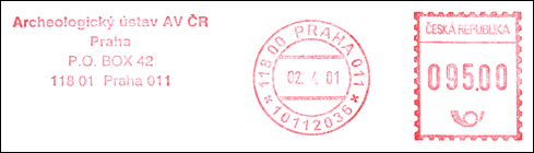 Frankatura mechaniczna: Praha 011, 2.04.2001