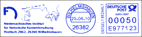 Frankatura mechaniczna: Wilhelmshaven, 25.06.2010
