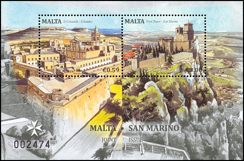 Znaczek: Malta 1945-1946 w bl. 70