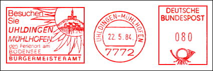 Frankatura mechaniczna: Uhldingen-Mühlhofen, 22.05.1984
