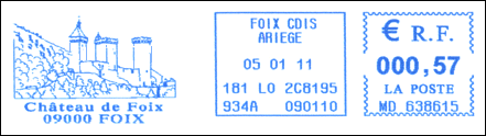 Frankatura mechaniczna: Foix, 5.01.2011