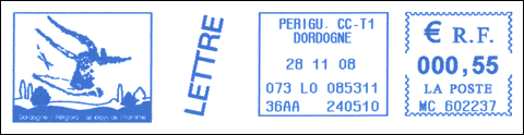 Frankatura mechaniczna: Périgueux, 28.11.2008