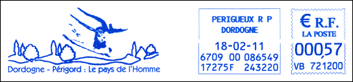Frankatura mechaniczna: Périgueux, 18.02.2011