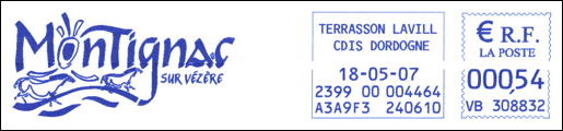 Frankatura mechaniczna: Terrasson-Lavilledieu, 18.05.2007