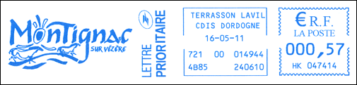 Frankatura mechaniczna: Terrasson-Lavilledieu, 16.05.2011