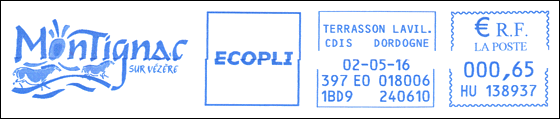 Frankatura mechaniczna: Terrasson-Lavilledieu, 2.05.2016